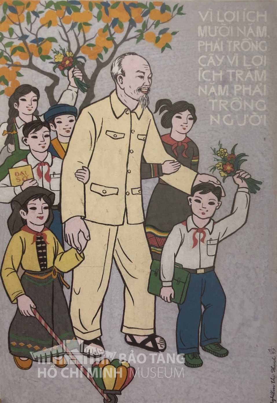 Tranh: Nghiêm Thị Hạnh
Bột màu, 1979
Nguồn: Bảo tàng Hồ Chí Minh