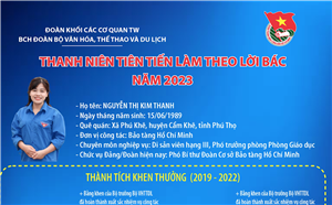 Đồng chí Nguyễn Thị Kim Thanh, Phó Bí thư Đoàn Cơ sở Bảo tàng Hồ Chí Minh, thanh niên tiên tiến làm theo lời Bác năm 2023