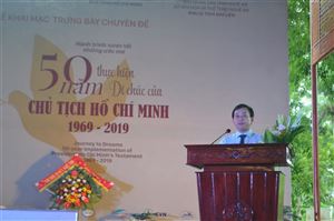 Khai mạc trưng bày chuyên đề “Hành trình vươn tới những ước mơ - 50 năm thực hiện Di chúc của Chủ tịch Hồ Chí Minh (1969 - 2019)” tại Khu Di tích Kim Liên, Nghệ An