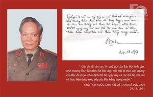 Bút tích của các đồng chí lãnh đạo Đảng và Nhà nước đã từng đến thăm Bảo tàng Hồ Chí Minh